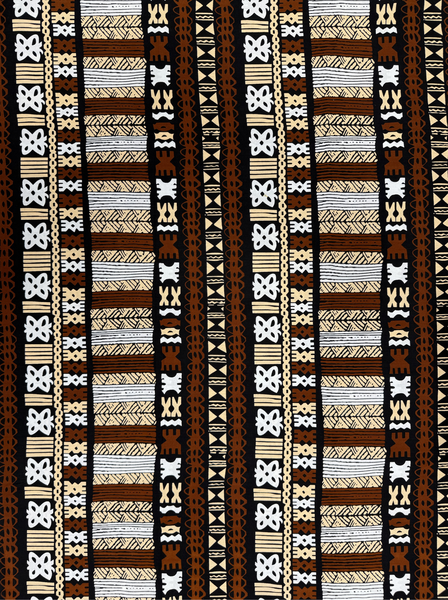 Vintage Tribal Stripes: 100% Cotton Fabric with Bold Earthy Patterns