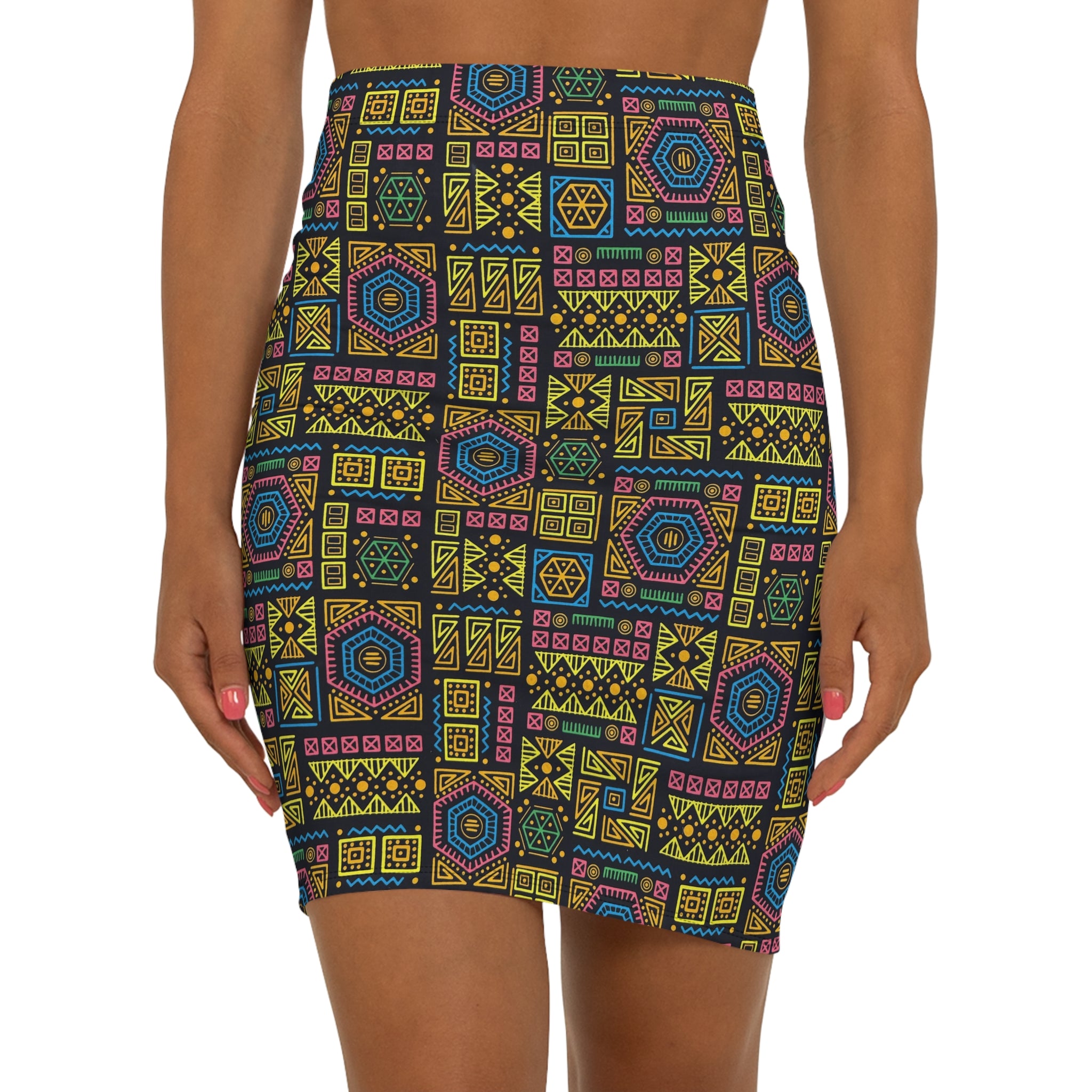 Vibrant Tetris African Print Fabric – Bold Geometric Patterns, 100% Cotton