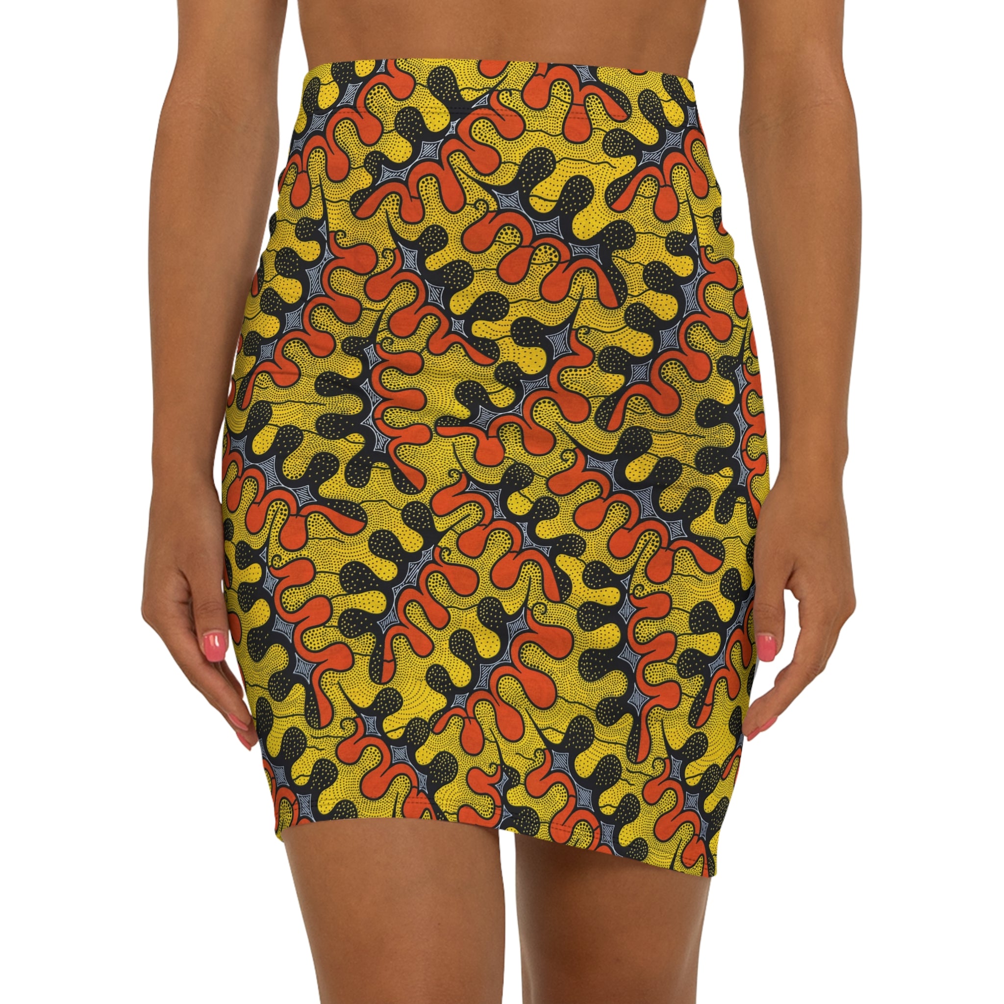 Playful Pop Art: 100% Cotton Fabric with Bold Yellow and Orange Patterns