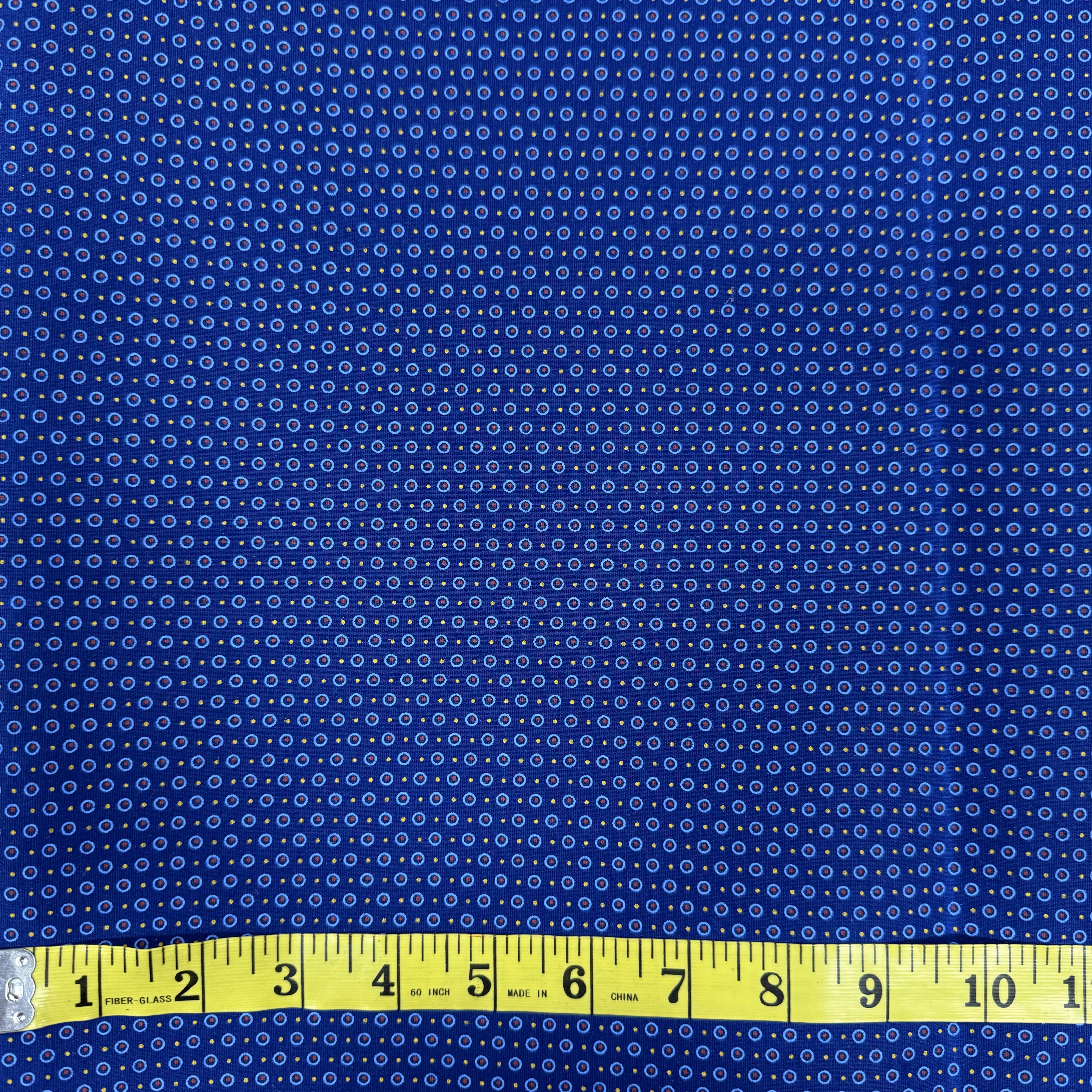 Authentic Blue Shweshwe Fabric – Intricate Circular Design, 100% Cotton