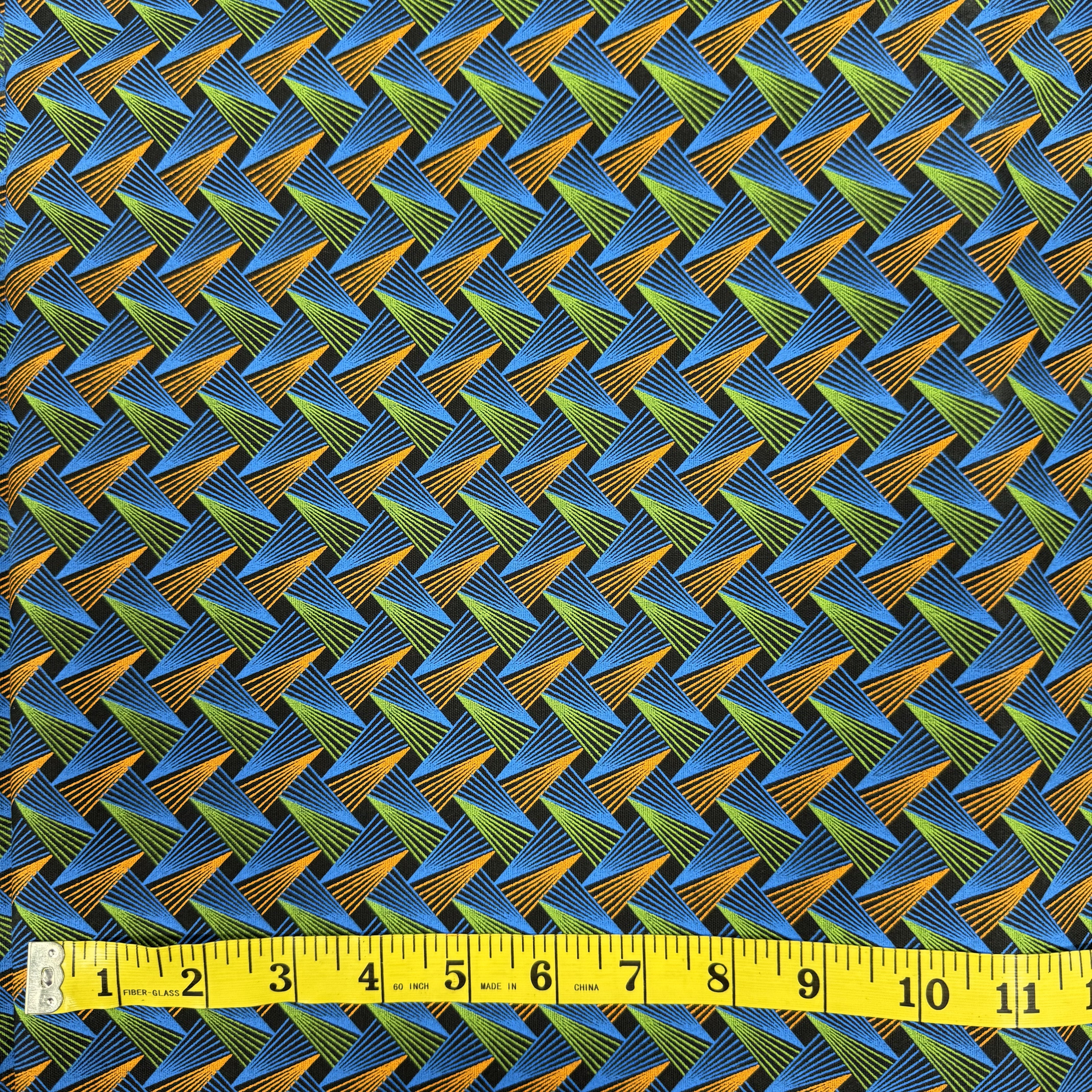 Vibrant Basketweave Shweshwe Fabric – Multicolor Geometric, 100% Cotton