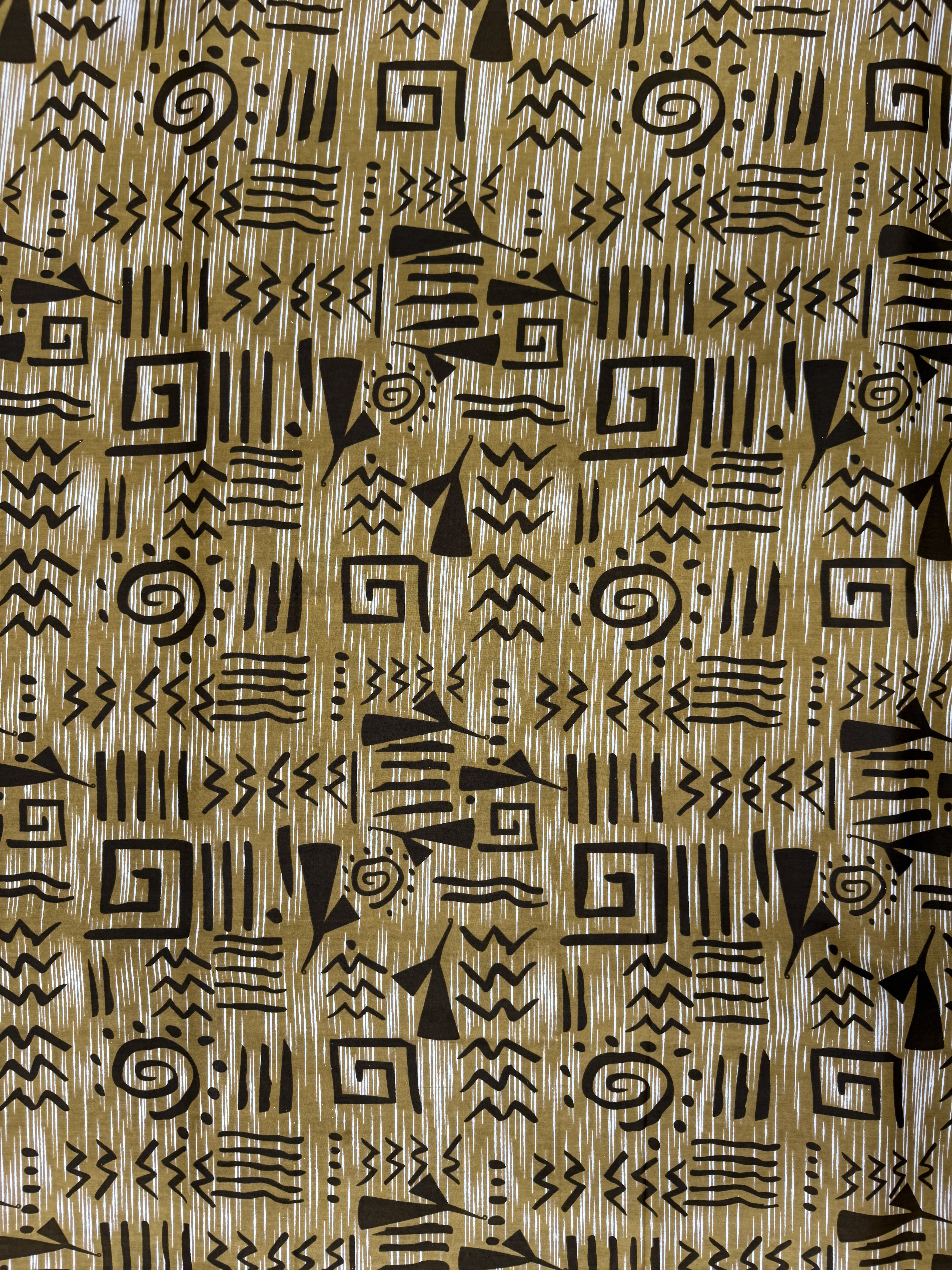 Golden Delight African Print Fabric – Modern Geometric 100% Cotton