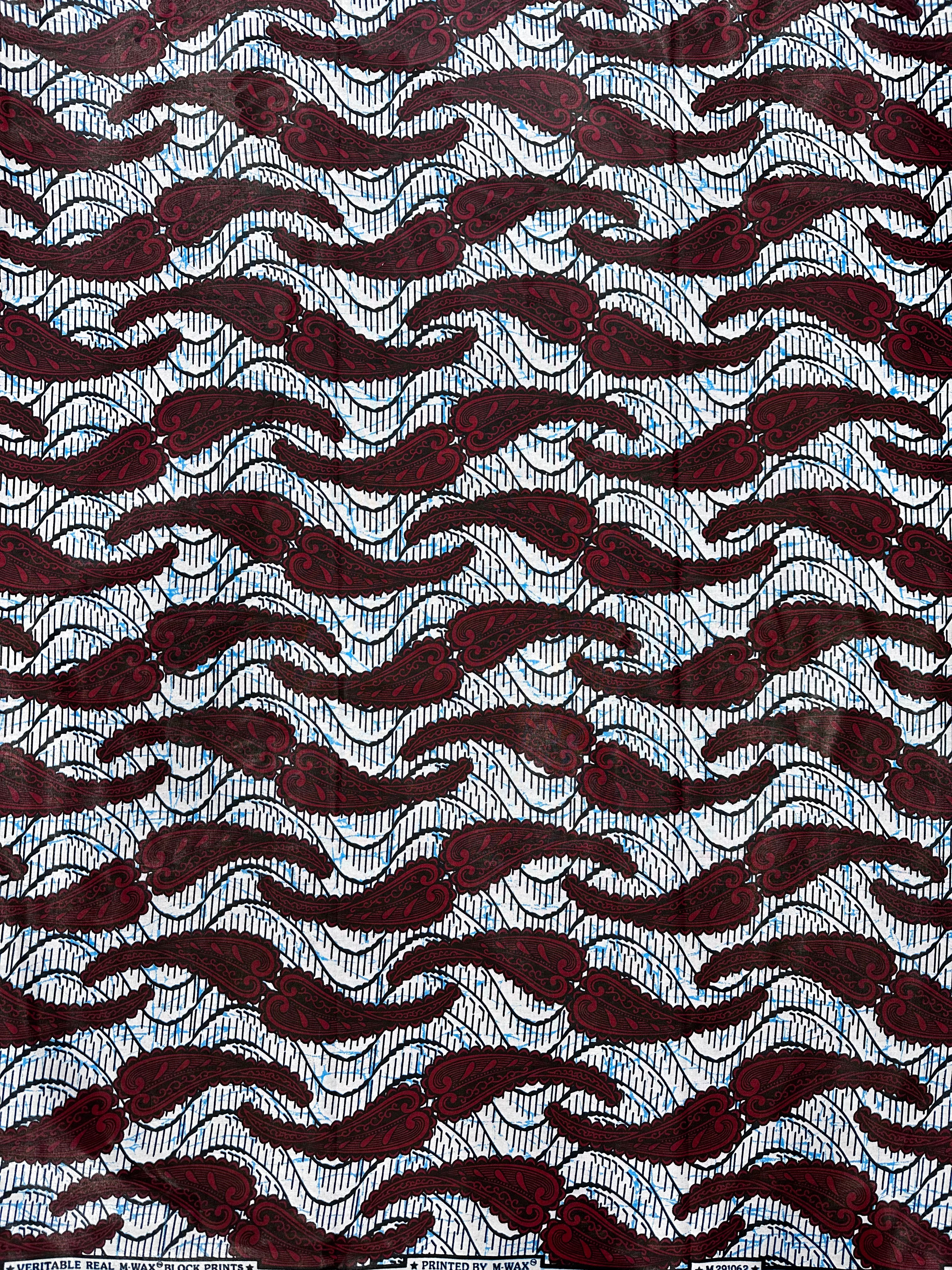 Waves of Time: Premium 100% Cotton Fabric with Elegant Overlay