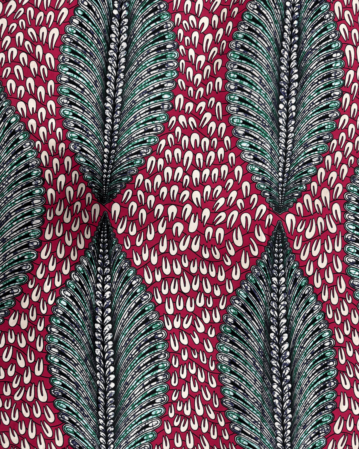 Turquoise Feathers African Print Fabric - 100% Cotton with Silver Overlay for Sewing & Decor