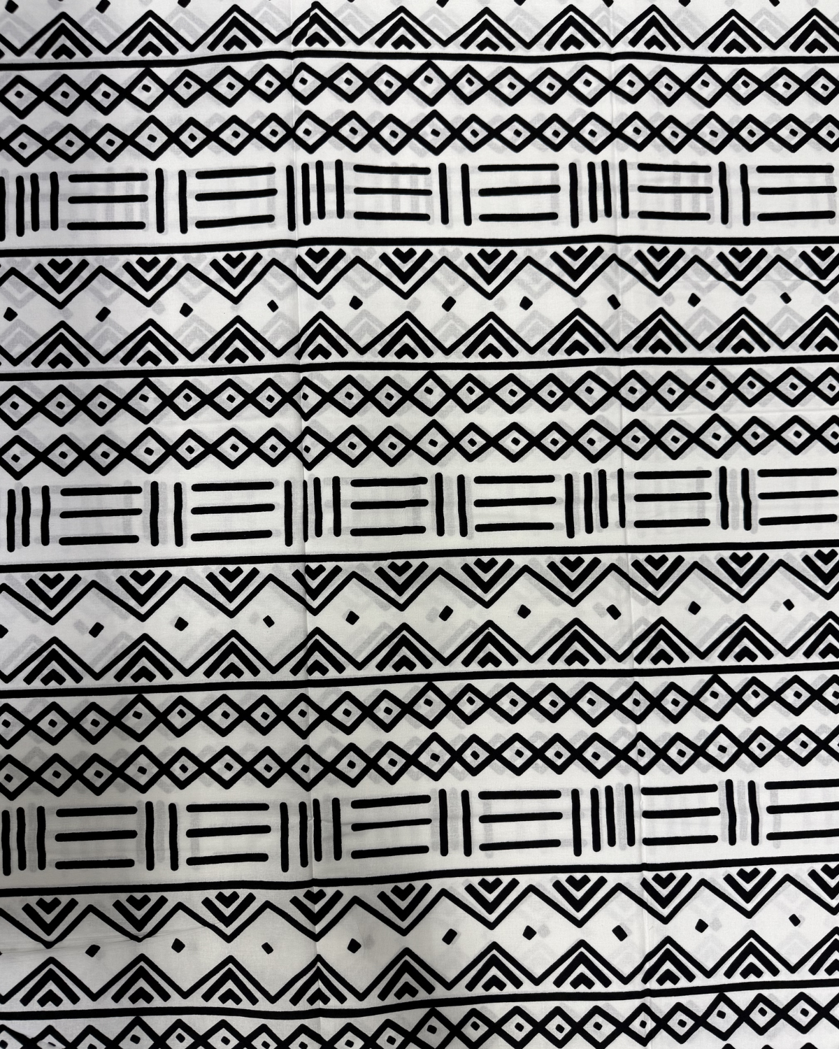 Monochrome Rhythm African Print Fabric