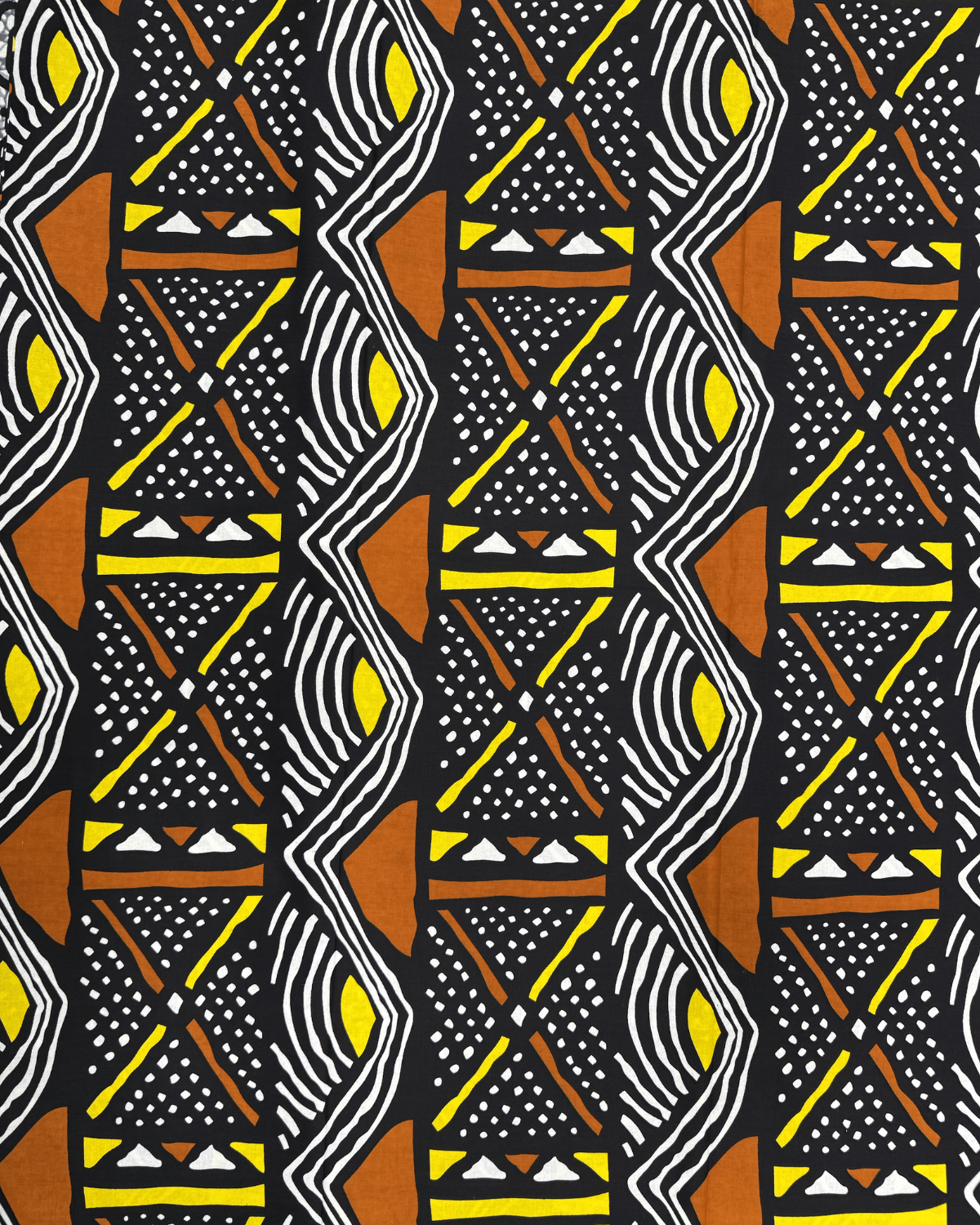 Amber Horizon African Print Fabric – Geometric Cotton, 44” Wide for Crafts