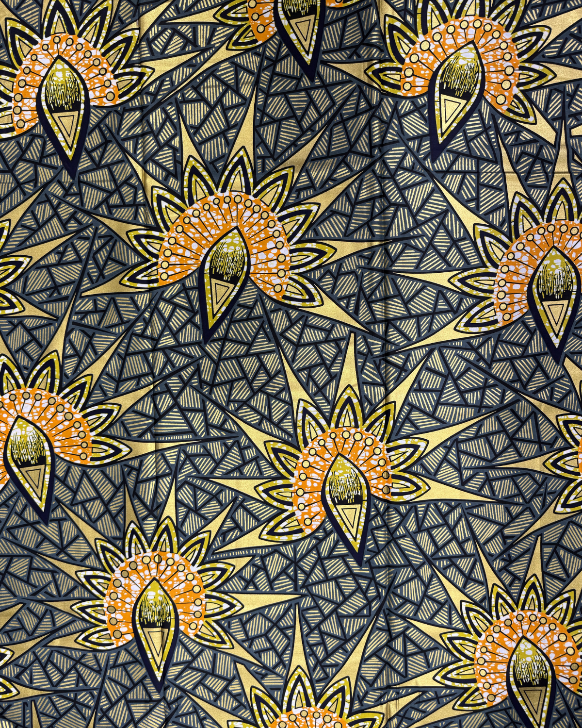 Golden Sunburst African Print Fabric